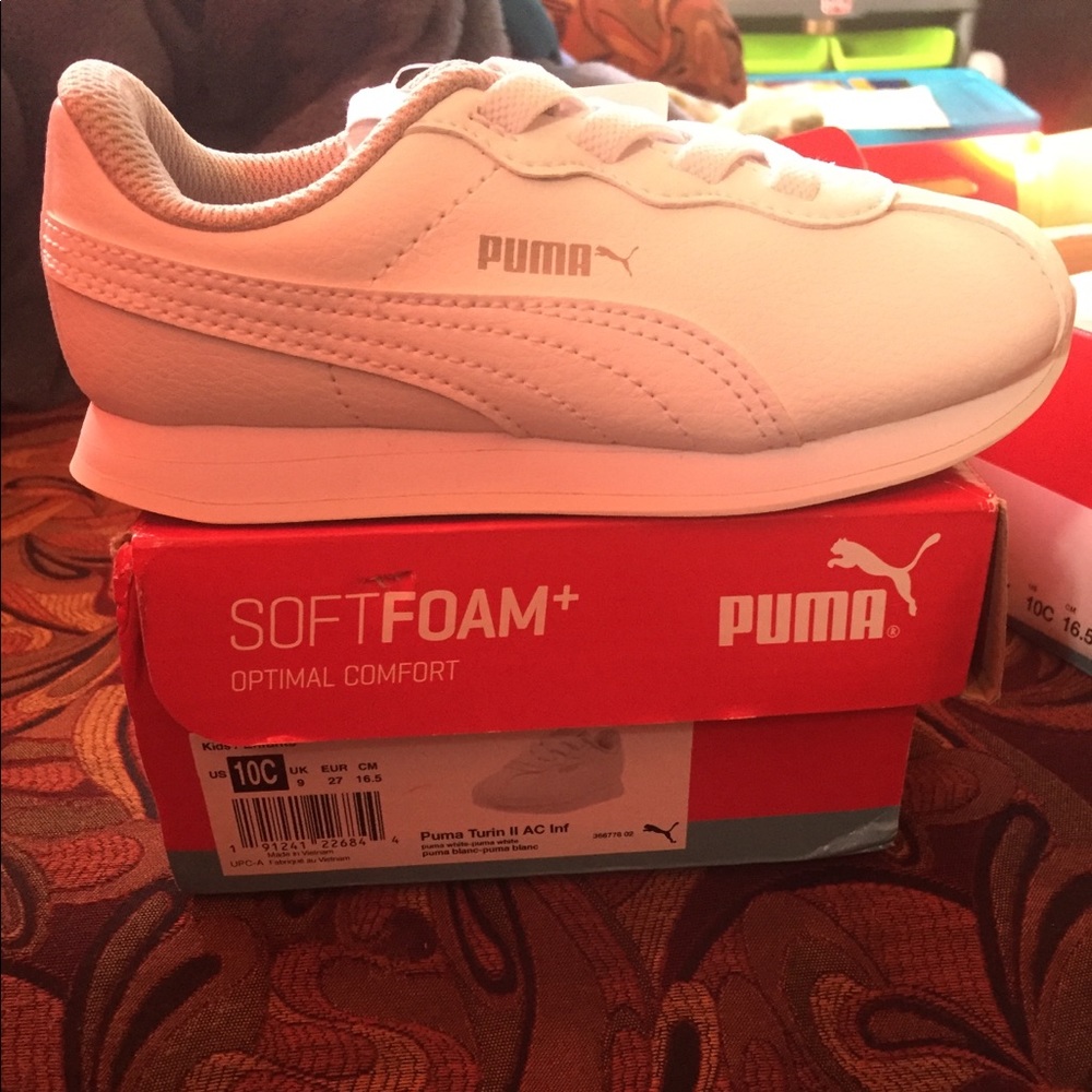 Puma white sneakers size 10c